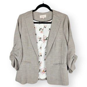 Skies Are Blue Small Womens Raja Gray Collarless Open Front Blazer Professional